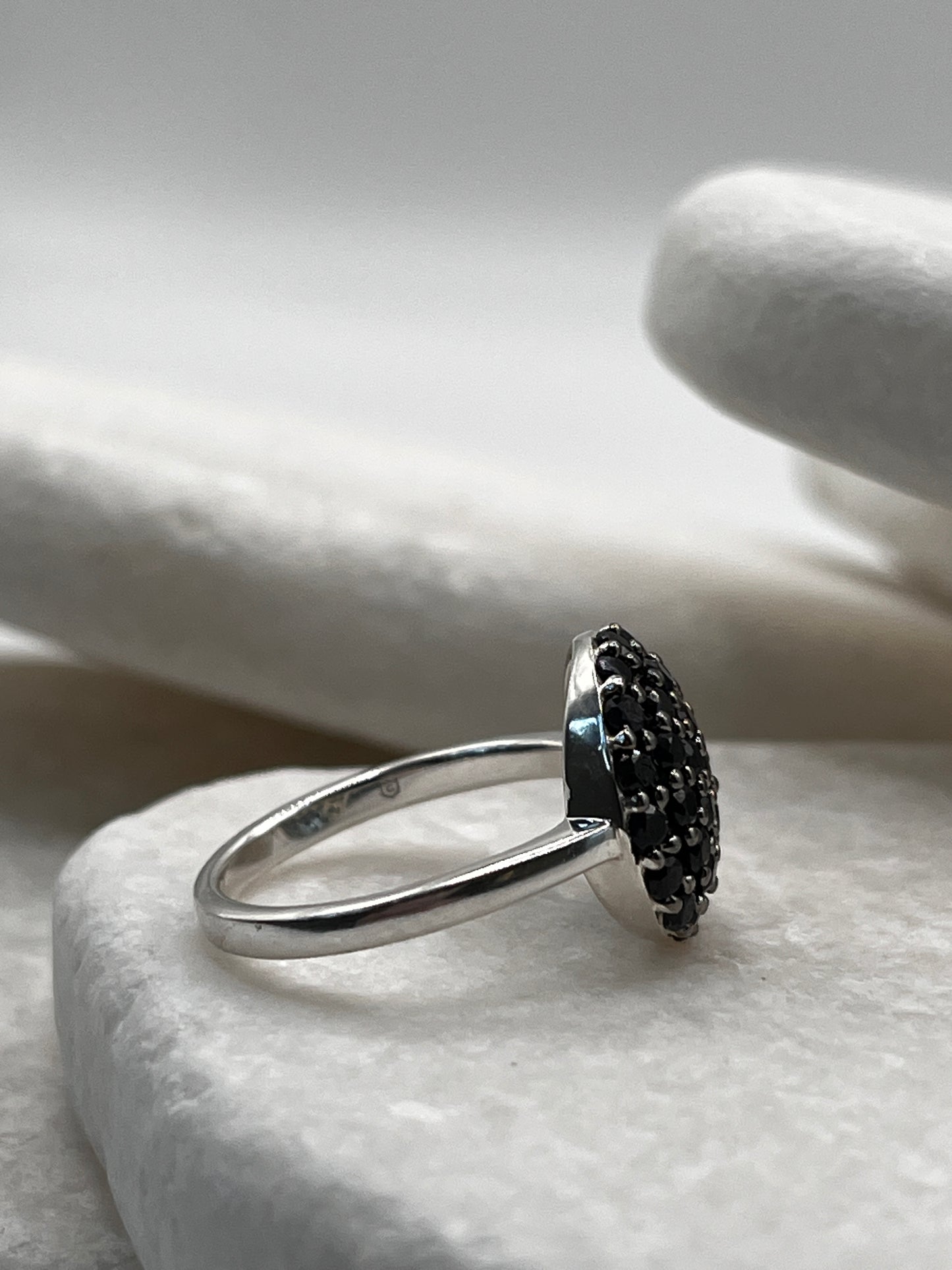 925 Sterling Silver Sapphire Cluster Ring Size L