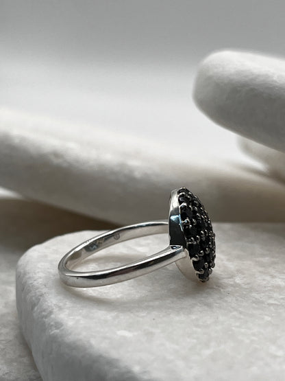 925 Sterling Silver Sapphire Cluster Ring Size L