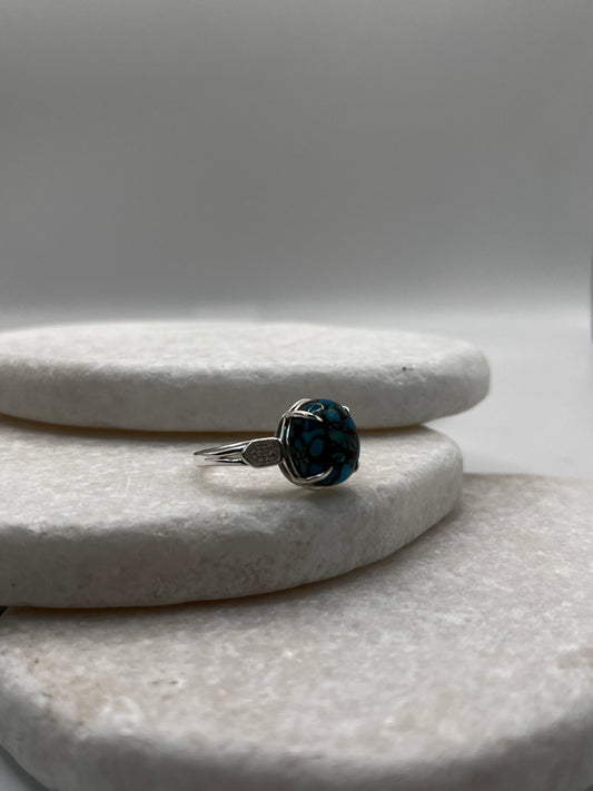 925 Sterling Silver Egyptian Turquoise Ring Size L or O