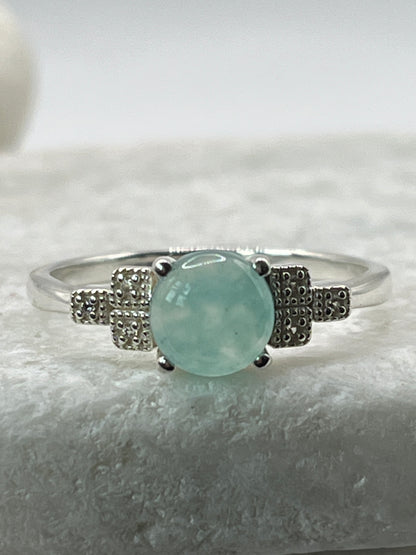 925 Sterling Silver Blue Chalcedony Ring  - Size U