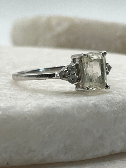 925 Sterling Silver Rectangle Serenite Ring - Size M