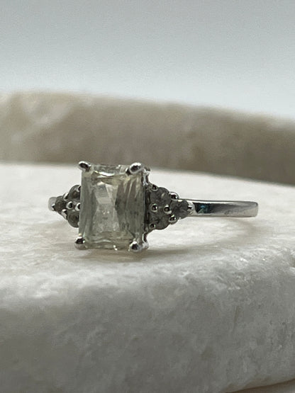 925 Sterling Silver Rectangle Serenite Ring - Size M