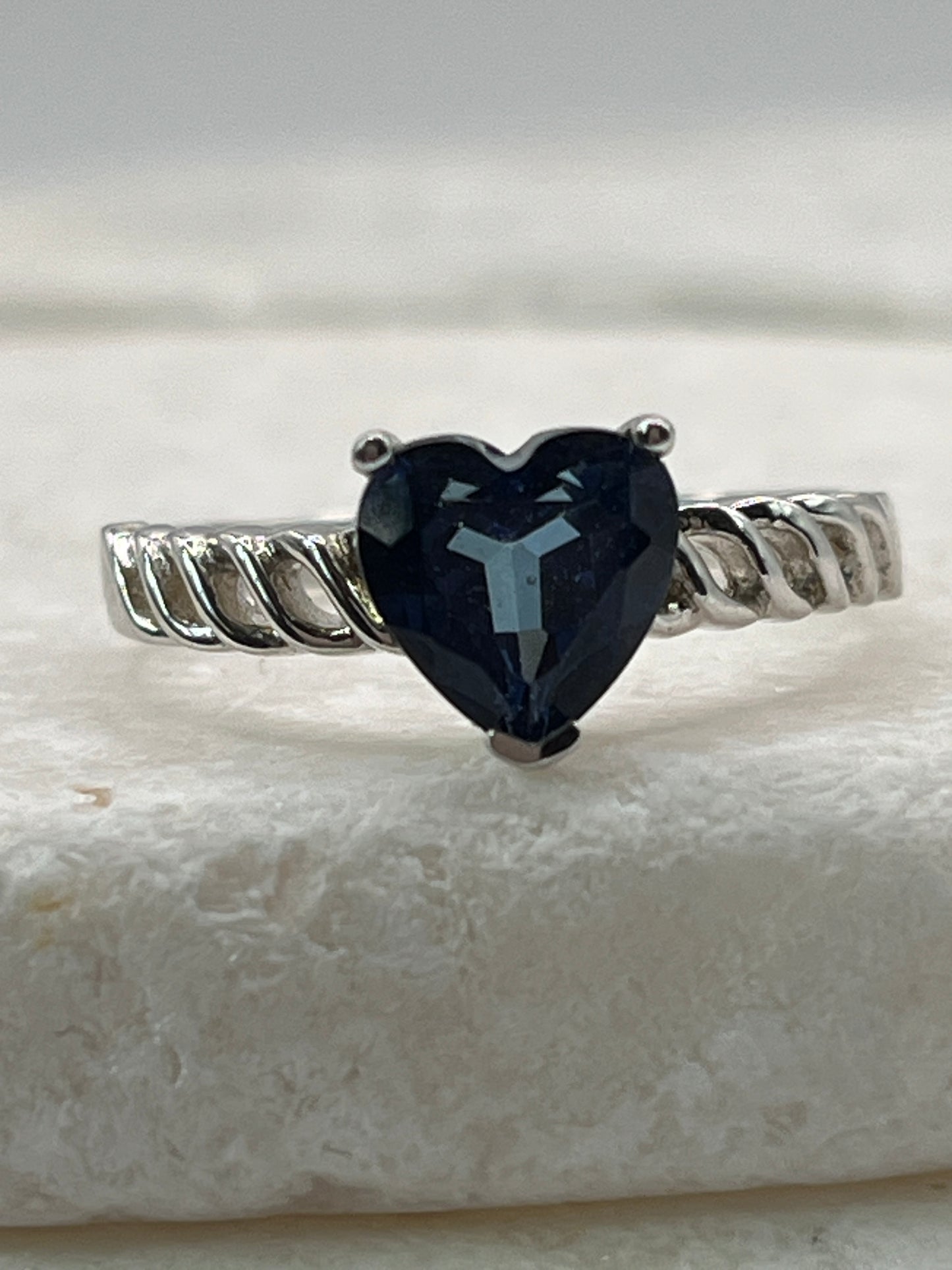 925 Sterling Silver CZ Heart Ring - Size S