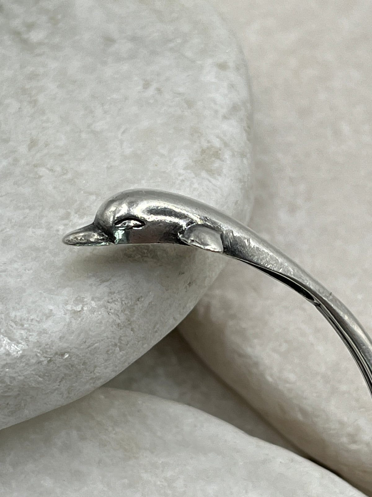 925 Sterling Silver Dolphin Cuff Bangle