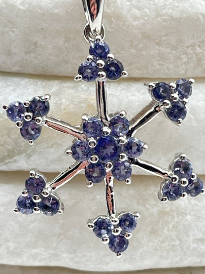 925 Sterling Silver Tanzanite Star Pendant on 45cm Chain