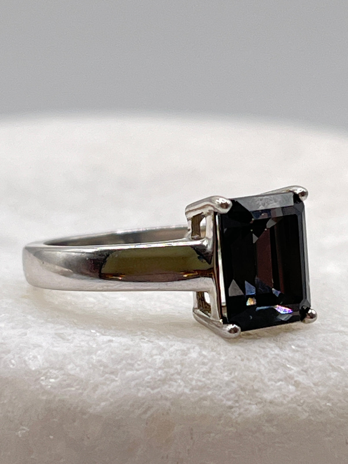 925 Sterilng Silver Marambaia Black Topaz Ring - Size M