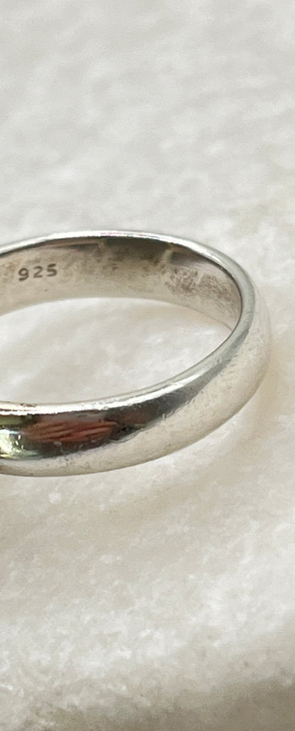 Vintage 925 Sterling Silver Drusy Ring - Size O