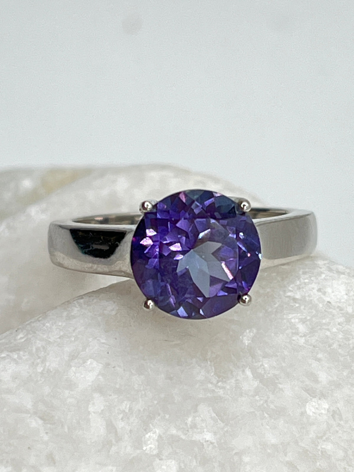 925 Sterling Silver Marambaia Violet Topaz Ring - Size M