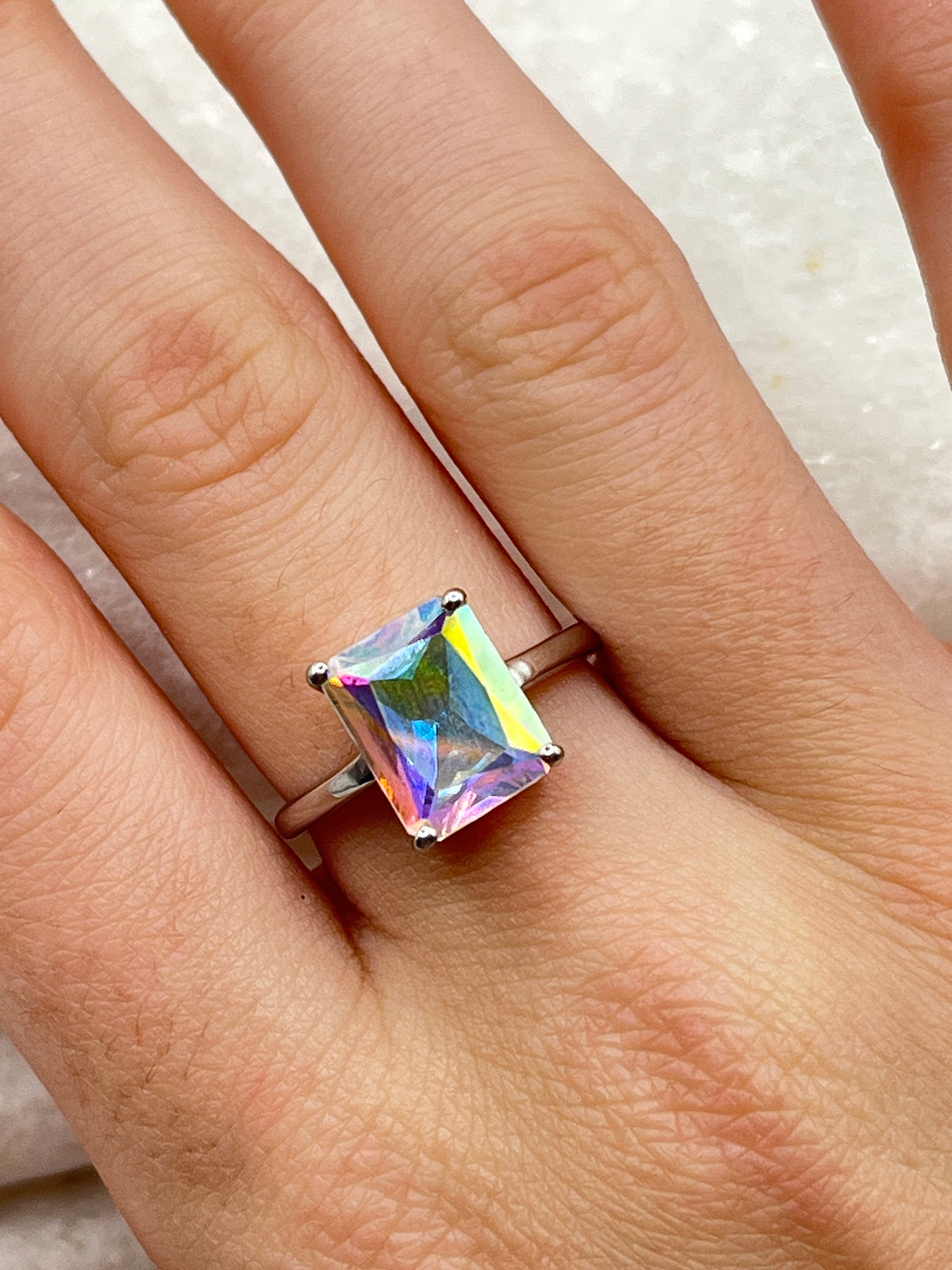925 Sterling Silver Mercury Mystic Topaz Ring - Size M