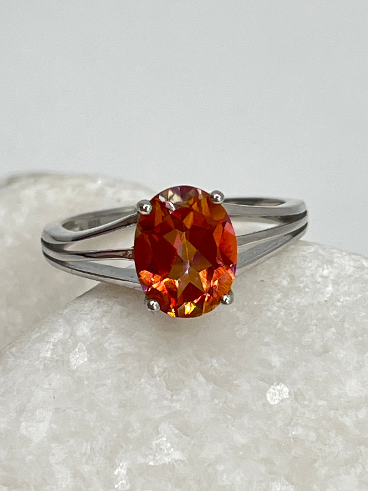 925 Sterling Silver Mystic Twilight Topaz Ring - Size M