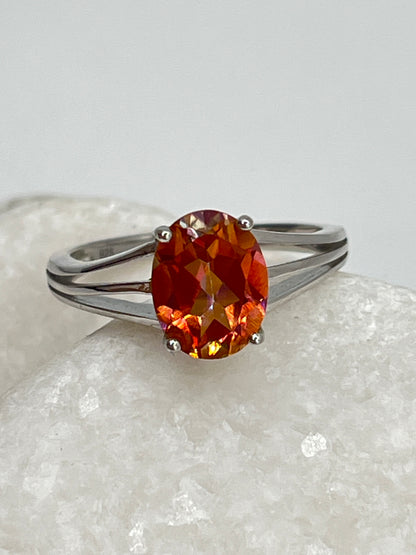925 Sterling Silver Mystic Twilight Topaz Ring - Size M