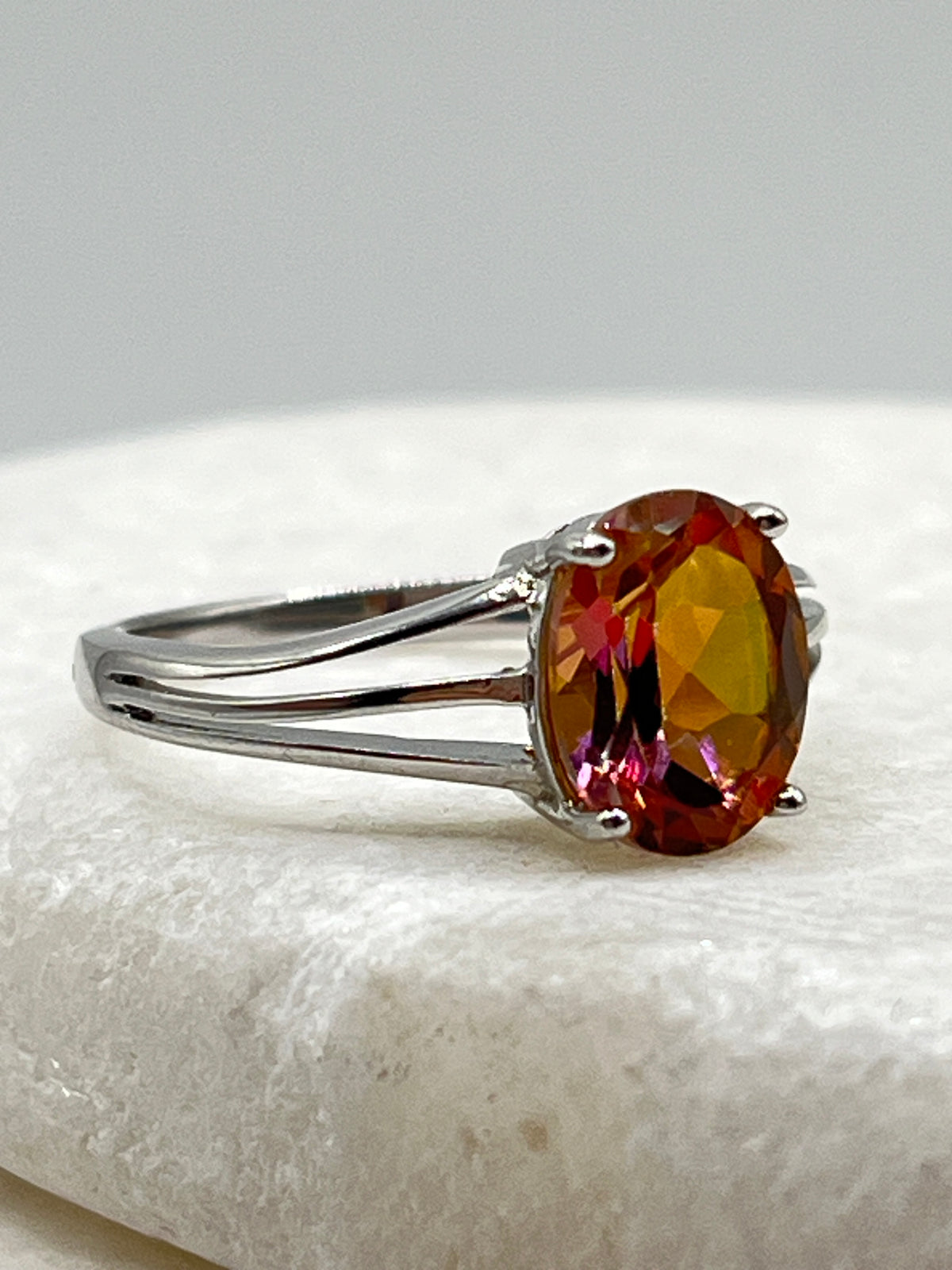 925 Sterling Silver Mystic Twilight Topaz Ring - Size M