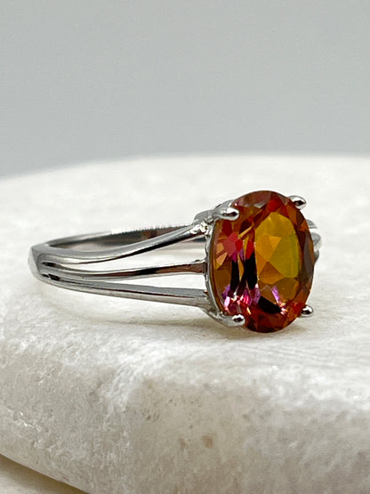 925 Sterling Silver Mystic Twilight Topaz Ring - Size M