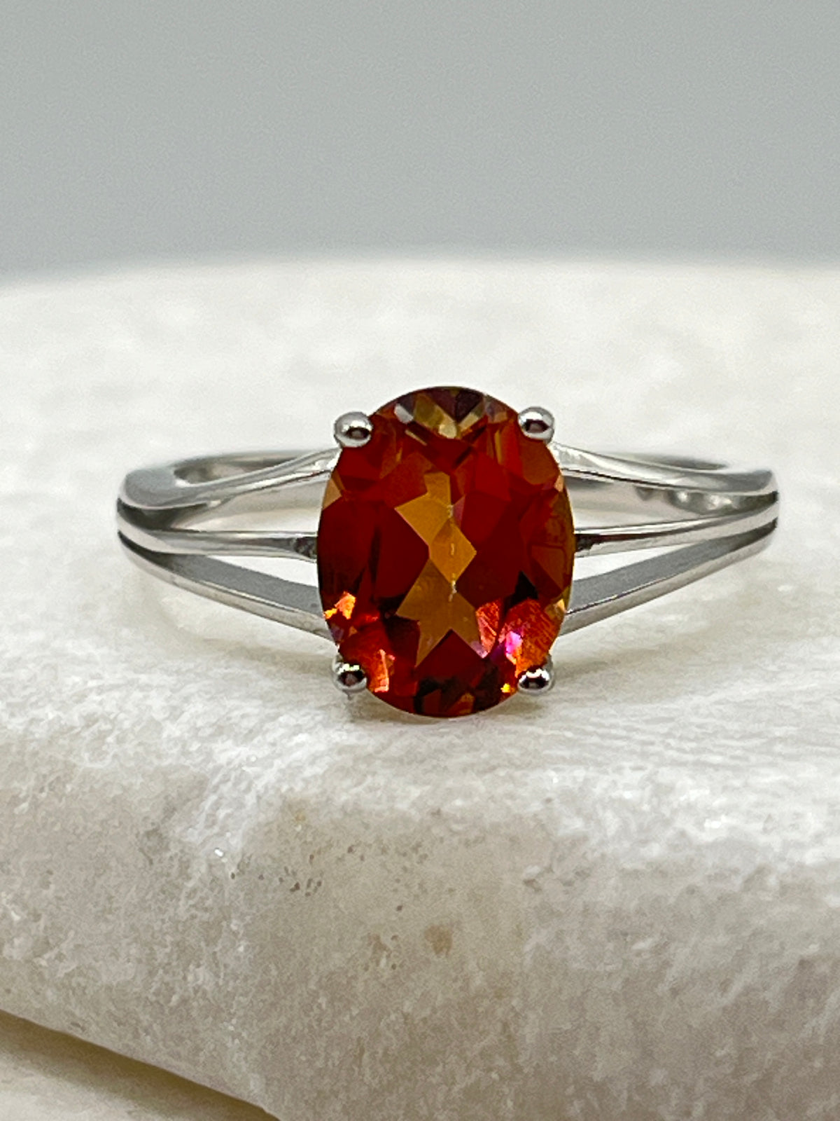 925 Sterling Silver Mystic Twilight Topaz Ring - Size M