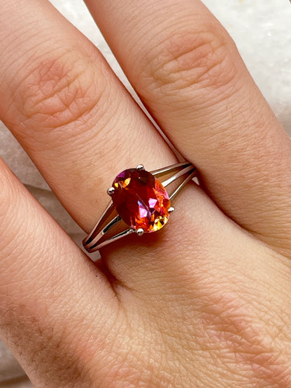 925 Sterling Silver Mystic Twilight Topaz Ring - Size M