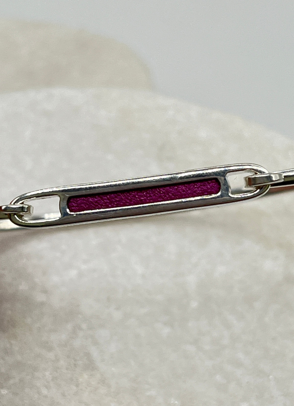 925 Sterling Silver Glitter Pink Enamel Cuff Bangle