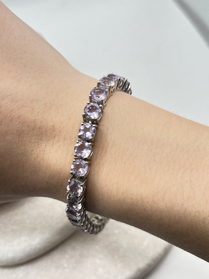 925 Sterling Silver Amethyst Bracelet - Genuine Gemstone Jewellery