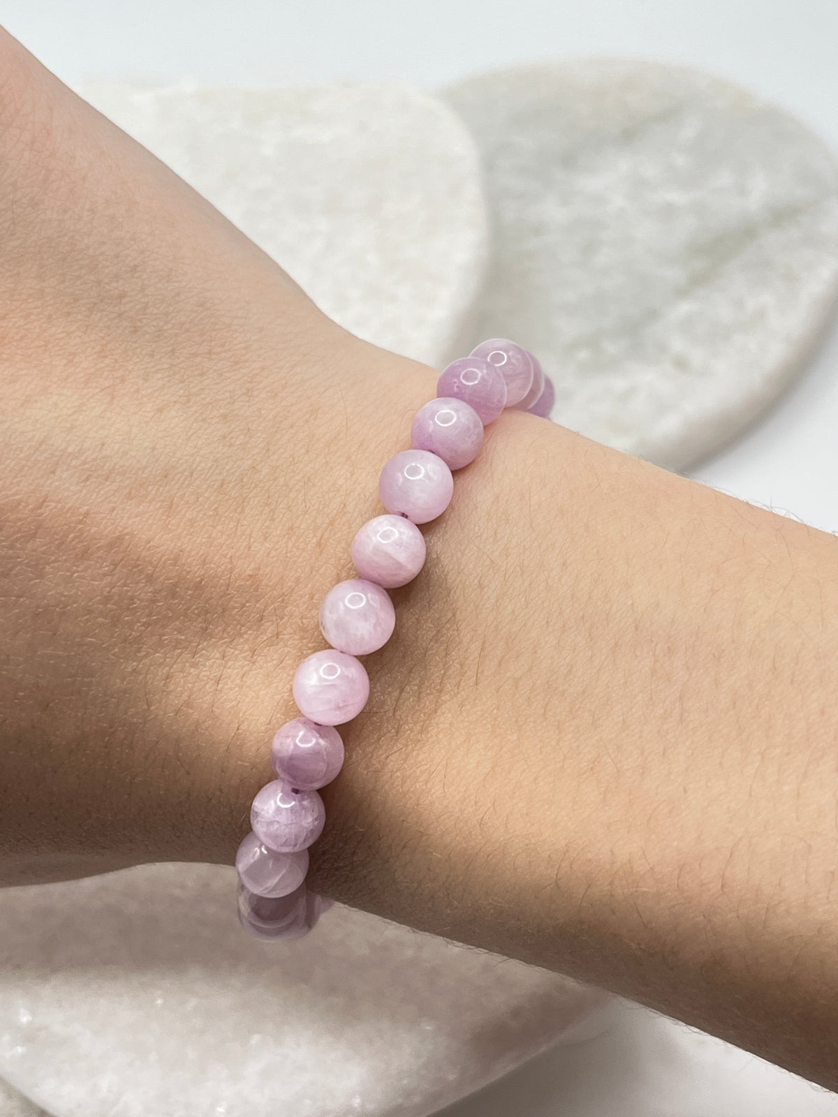925 Sterling Silver Rose Gold Gilded Kunzite Slider Bracelet