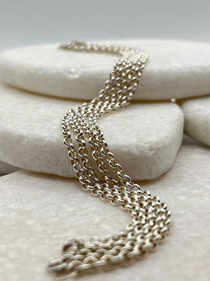 925 Sterling Silver Simple Chain Bracelet – 3mm, Handmade in the UK