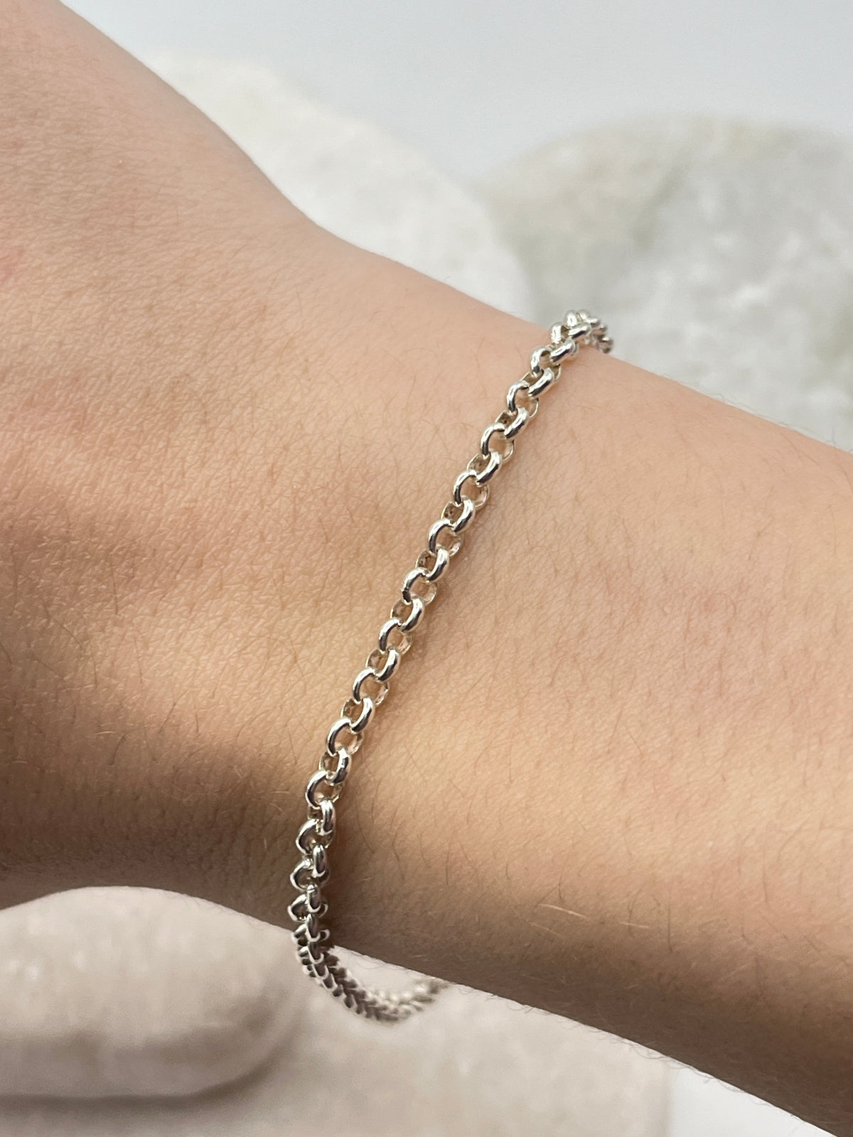 925 Sterling Silver Simple Chain Bracelet – 3mm, Handmade in the UK
