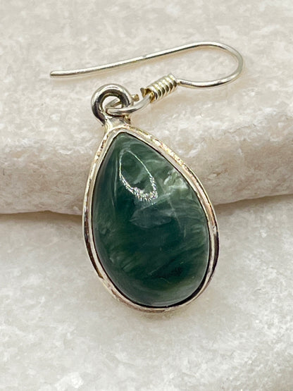 925 Sterling Silver Seraphinite Drop Earrings