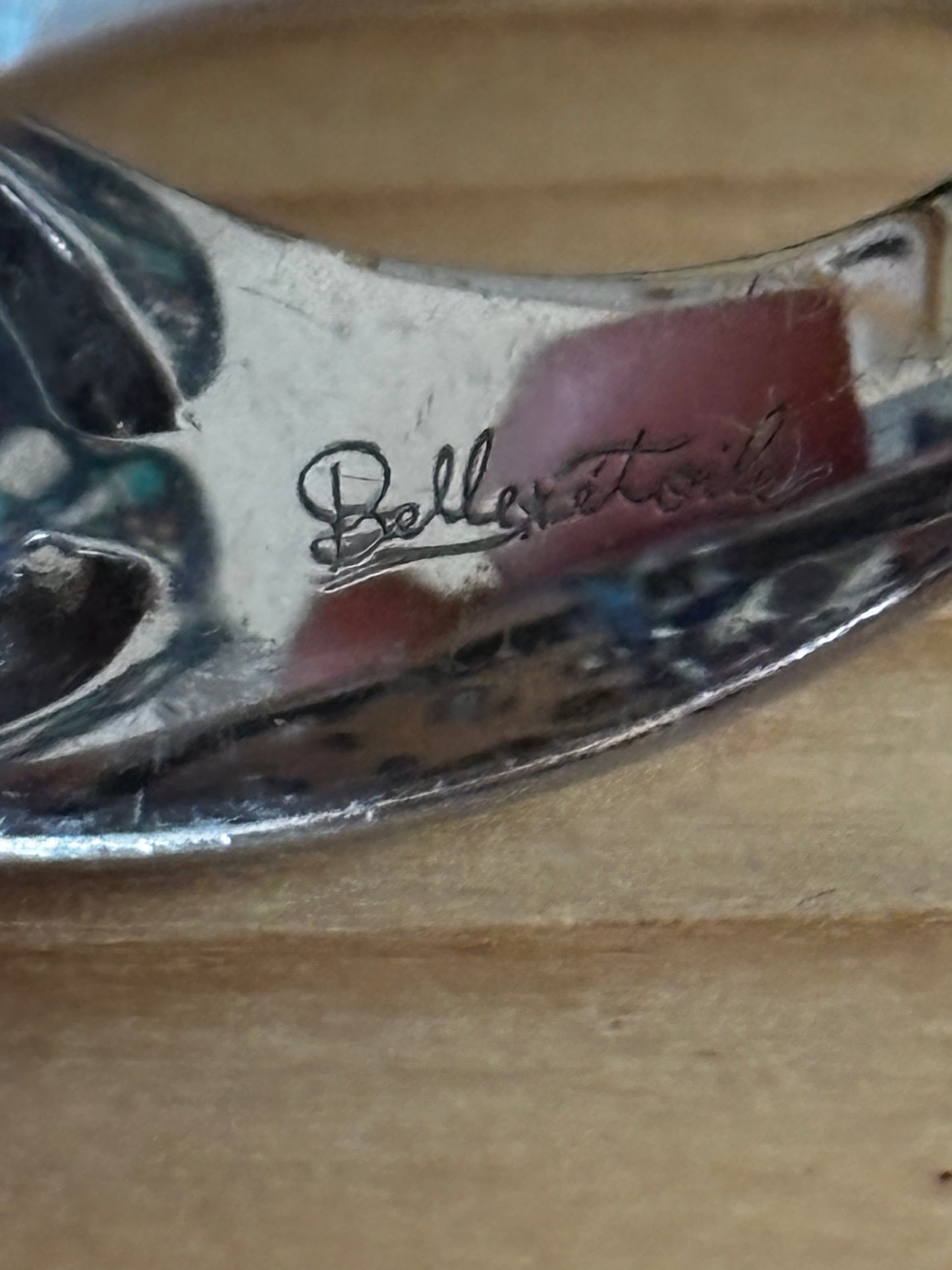 Belle Etoile Sterling Silver Hand Painted Galaxy Ring, Size P