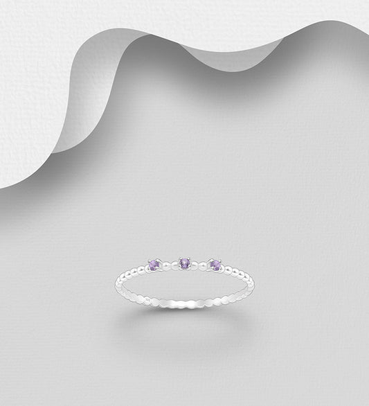 925 Sterling Silver Ring, Decorated with
