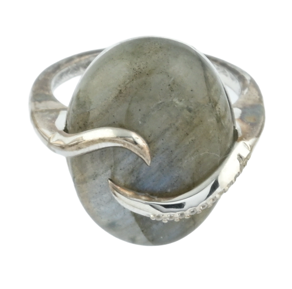 Labradorite Twist Ring in Sterling Silver