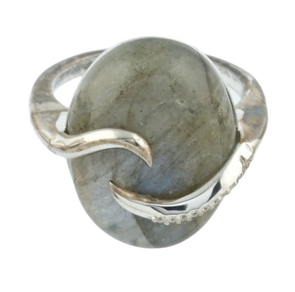 Labradorite Twist Ring in Sterling Silver