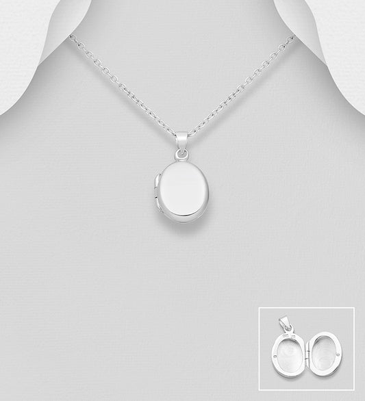 925 Sterling Silver Engravable Locket Pendant
