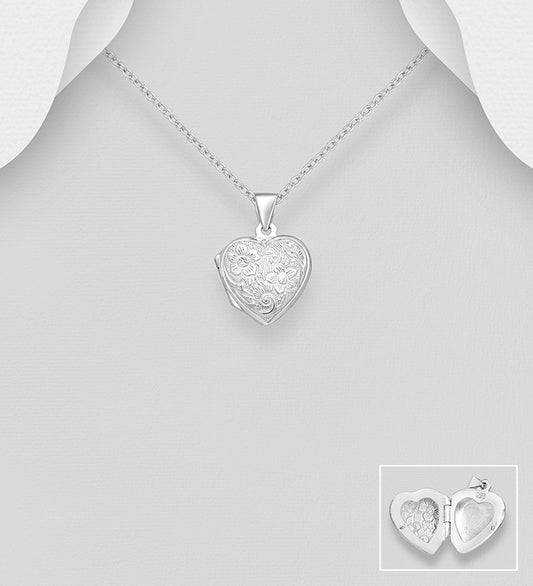 925 Sterling Silver Heart Locket Pendant