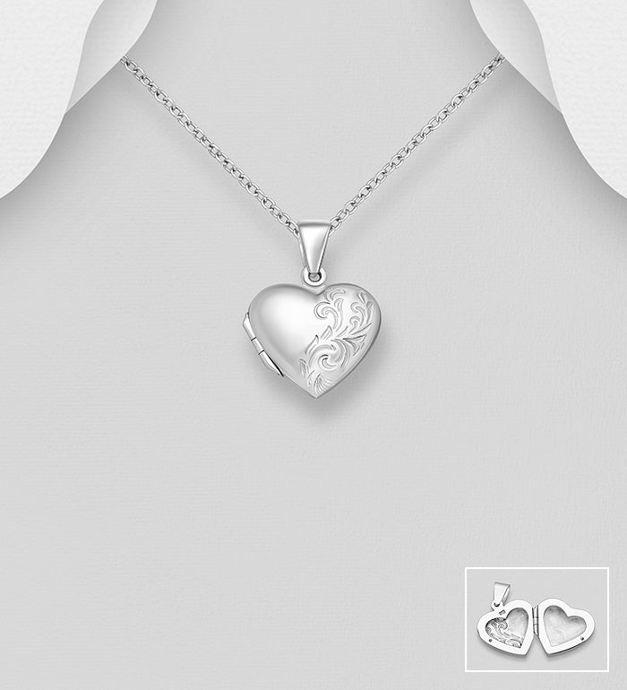925 Sterling Silver Heart Locket Pendant