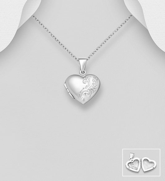 925 Sterling Silver Heart Locket Pendant