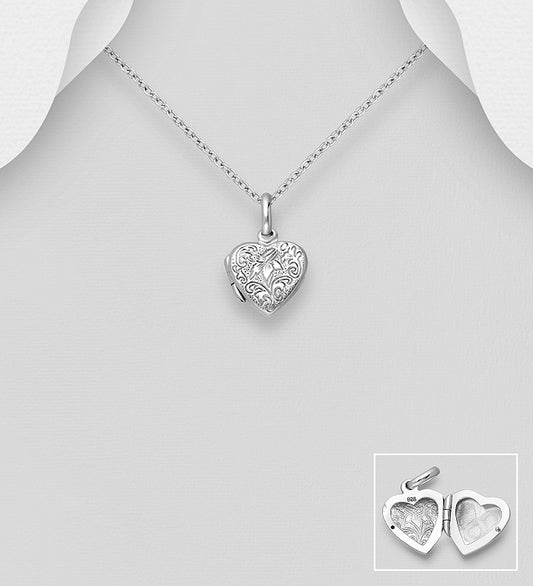 925 Sterling Silver Heart Locket Pendant