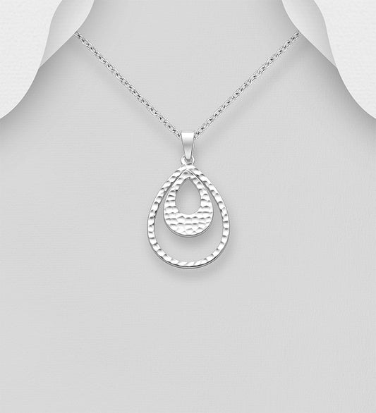 925 Sterling Silver Hammered Pendant