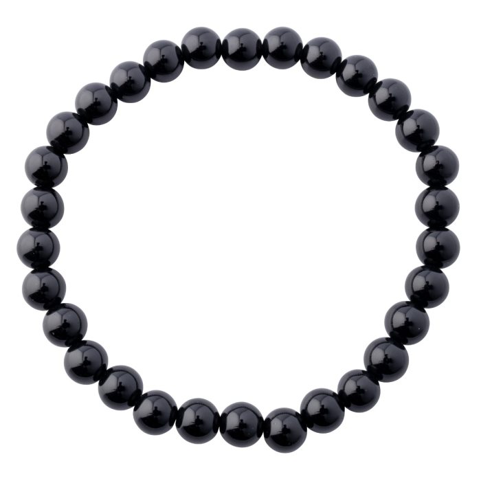 Handmade Black Onyx Beaded Bracelet - 6mm