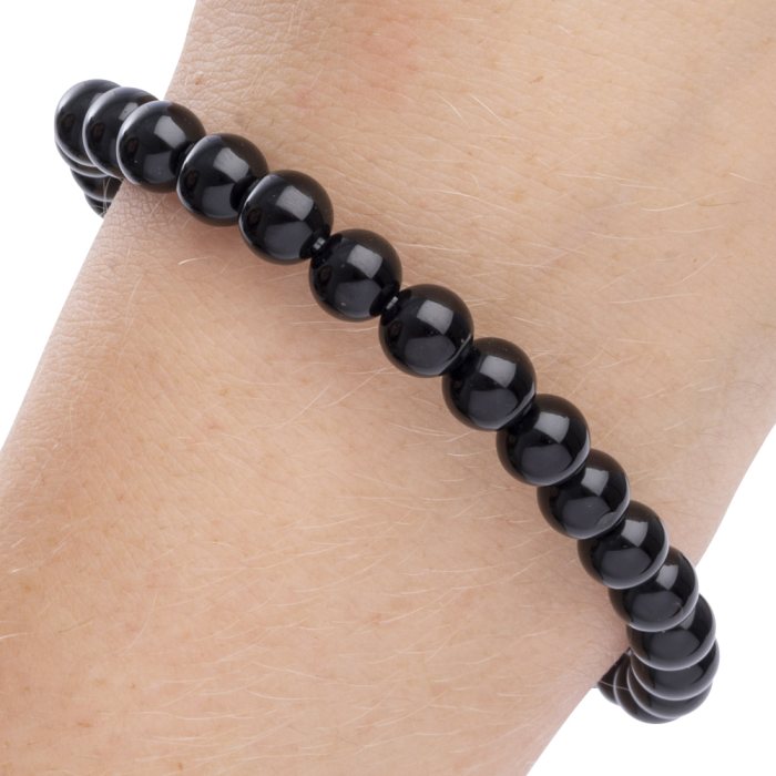 Handmade Black Onyx Beaded Bracelet - 6mm