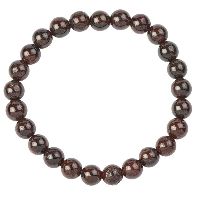 Handmade Garnet Beaded Bracelet - 6mm