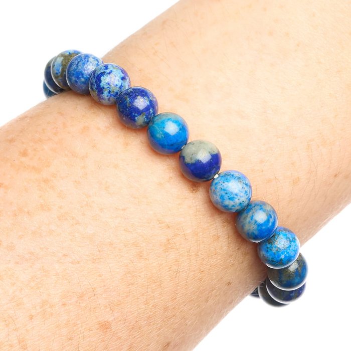 Handmade Lapis Lazuli Beaded Bracelet - 8mm