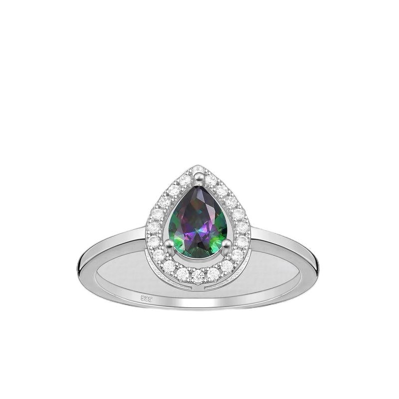 925 Sterling Silver mystic topaz ring 925 unique ring Elegant statement ring / R