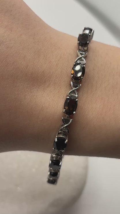 925 Sterling Silver Smoky Quartz Bracelet