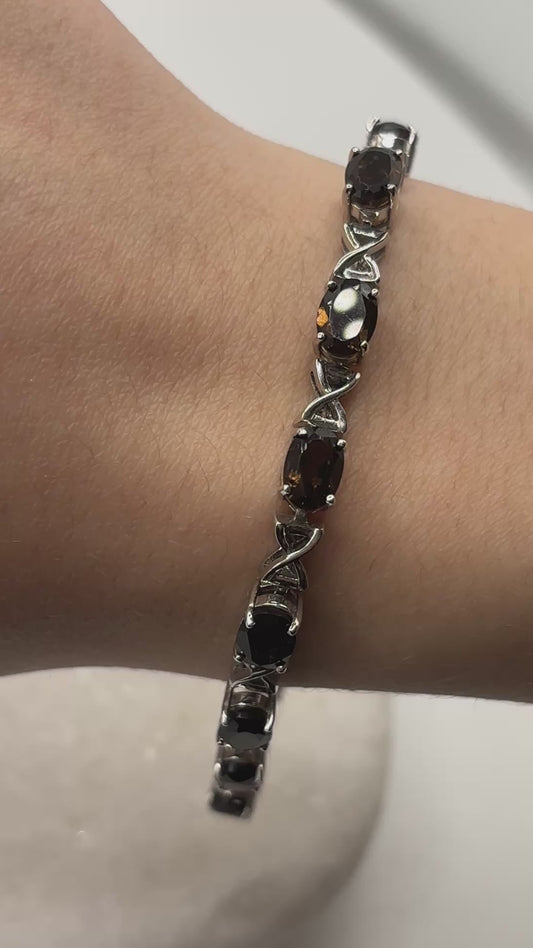 925 Sterling Silver Smoky Quartz Bracelet