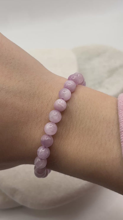 925 Sterling Silver Rose Gold Gilded Kunzite Slider Bracelet