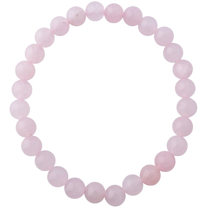 Handmade Genuine Rose Quartz Beaded Bracelet - 6mm