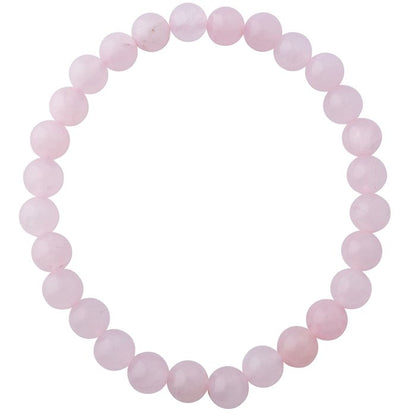 Handmade Genuine Rose Quartz Beaded Bracelet - 6mm